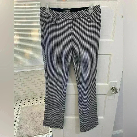 Express Pants - Express columnist black and white checkered plaid business casual slacks size 0